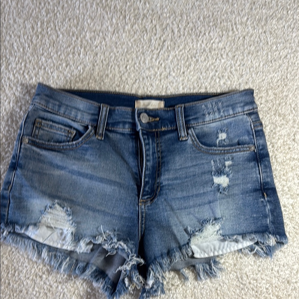 Altar'd State Blue Jean Shorts Distressed Cut-Off